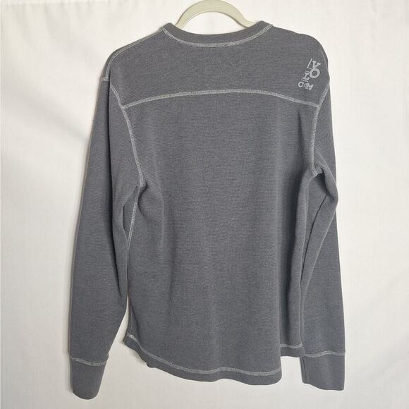 Volcom Mens Graphic Slammed Thermal Shirt Pullover Surfer Skater Waffle Large - Picture 5 of 10